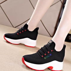 women's sports shoes women's spring fly-woven thick-soled casual shoes