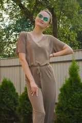 Ingvn - Female Home Clothes 2 Pieces Set Lady Home Suit Summer Women Lounge Wear Autumn Loose Homewear Suit for Women Pajamas Pants Set