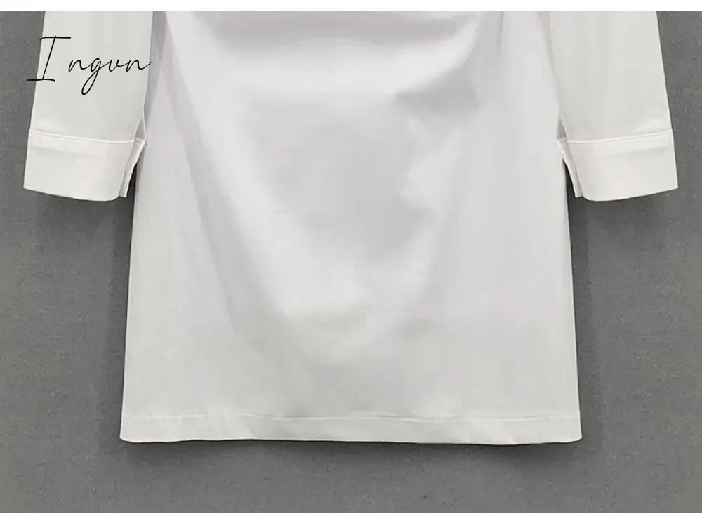Ingvn - Fashion Summer Women'S Dress Shirt Dress Long Evening Female Vintage Maxi Party Oversize Beach Women Dresses Casual Elegant Prom