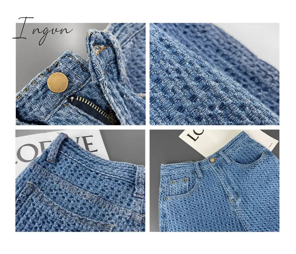 Ingvn - Women Jeans High Waist Casual Streetwear y2k Baggy Office Lady New Fashion Korean Denim Trousers Female Straight Wide Leg Pants