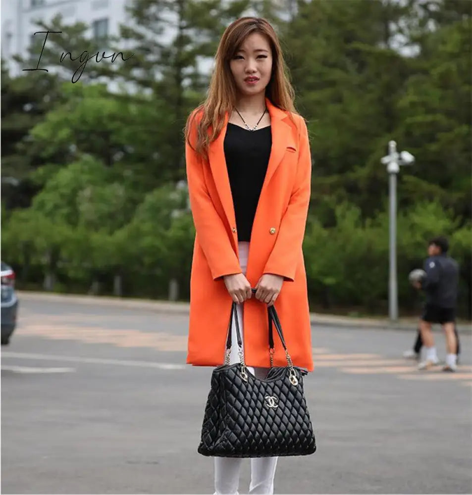 Ingvn - Spring Autumn Blazers Women Small suit Plus size Long sleeve jacket Casual tops female Slim Wild Blazers Windbreaker coat