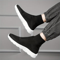 Unisex Breathable High-Top Sock Sneakers - Road Running Shoes with Durable Sole, All-Season Casual Athletic Footwear for Men and Women - Comfortable, Lightweight, and Flexible Design for Outdoor Activities