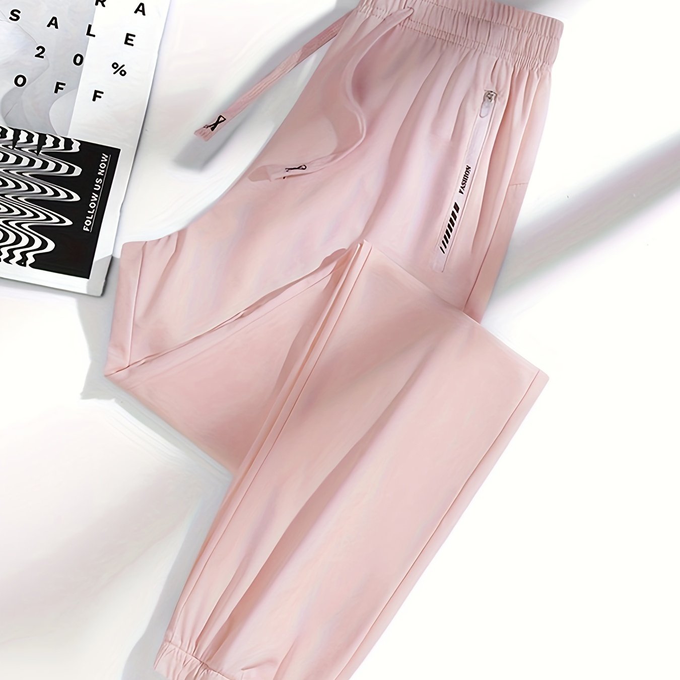 Women's Summer Lightweight Ice Silk Athletic Pants, 1pc, Breathable Tapered Joggers, Casual Drawstring Sports Trousers For Running, Cycling, And Hiking For Fall & Winter