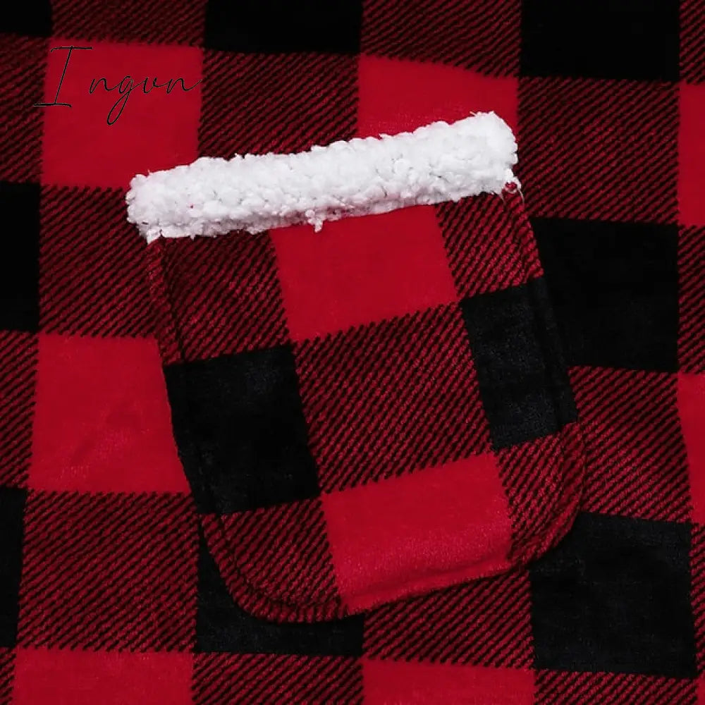 Ingvn - Oversized Wearable Blanket Flannel Thick Soft Warm Long Hoodie Blanket Big Hooded Sweatshirt Hoodie Blanket for Adults Women Girls Teenagers Teens Men Black