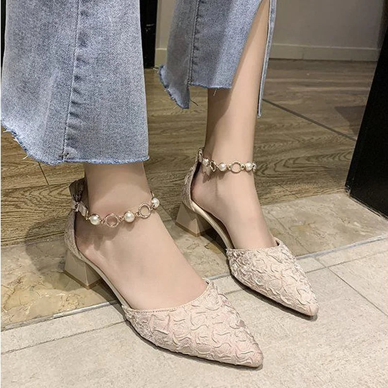 Sandals Woman Elegant Designer Block Heels Sandal Summer New Chunky High Heeled Women's Shoes Trend Shoe Sexy Party Fashion