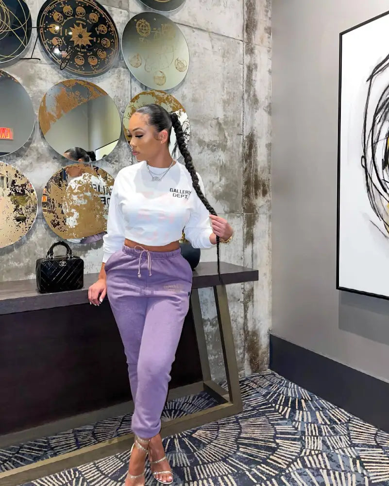 Ingvn - Graphic Letter Print Sweatpants Women Hip-hop High Waist Pocket Harajuku Casual Loose Trousers Jogger Cargo Pants Streetwear