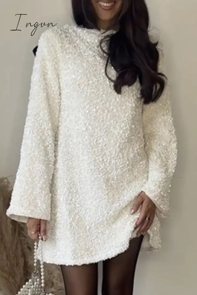Ingvn - Sexy Party Solid Sequins With Bow O Neck Princess Dresses