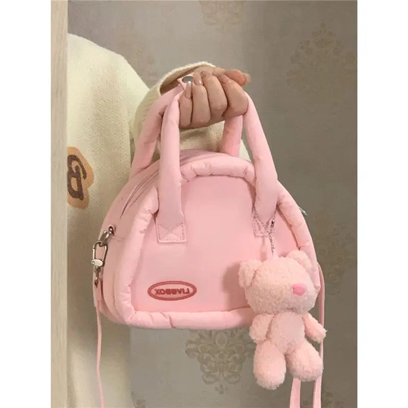 INGVN   Sweet Cute Handbags for Women Fluffy Soft Clouds Casual Crossbody Bag Harajuku  Style Summer New Fashion Shoulder Bag