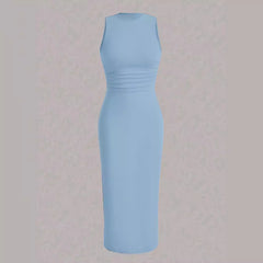 Spring and summer new plain color wrinkled waist vest skirt