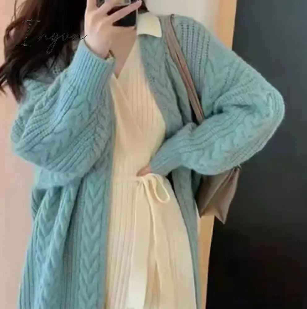 Ingvn - New Women's Sweaters Autumn Winter Fashionable Bat Sleeve Cardigans Warm Wild Knitwear Tops