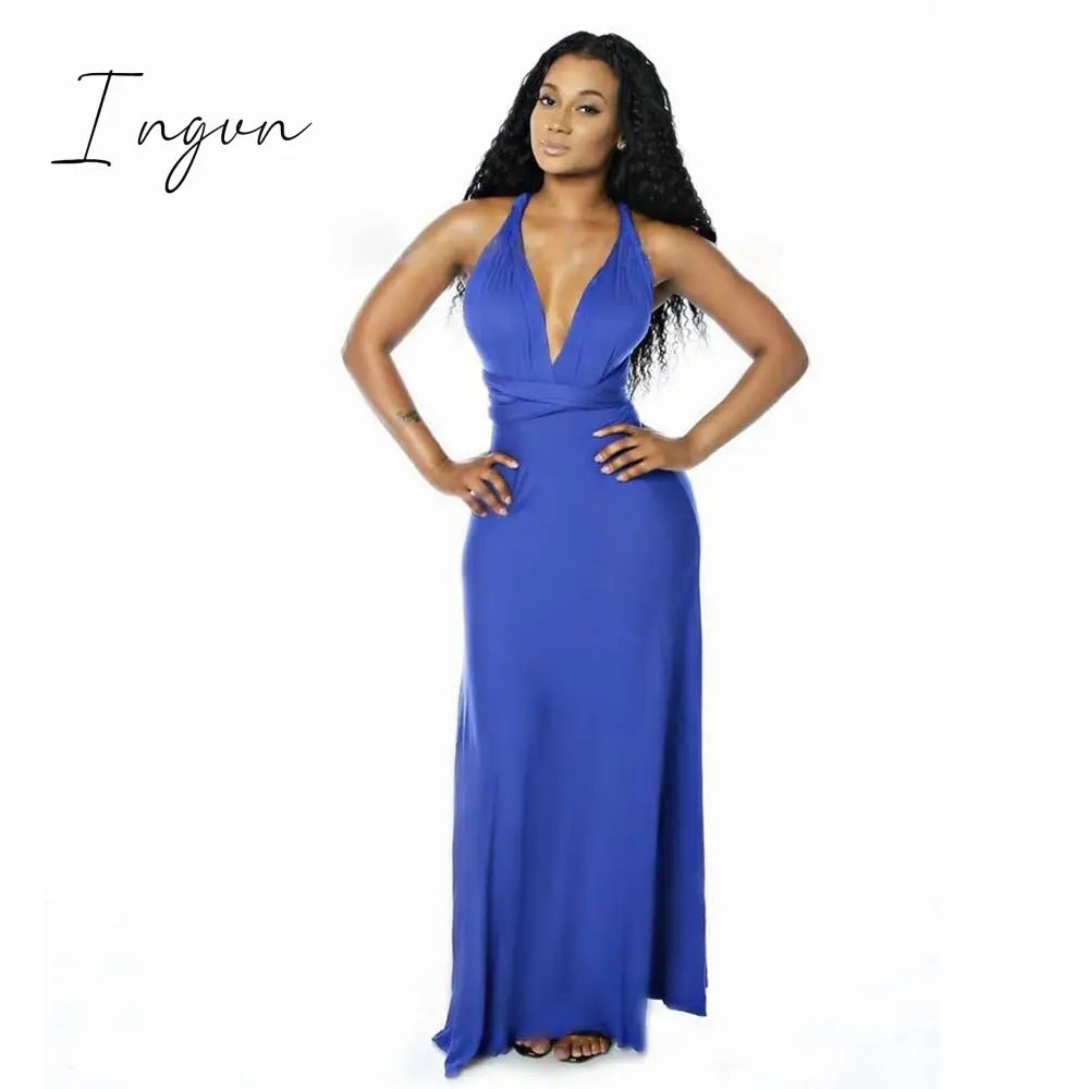 Ingvn - Sexy Women Maxi Dress Red infinity Long Dress Multiway Bridesmaids Convertible Wrap Party Dresses Robe Longue Femme Plus Size