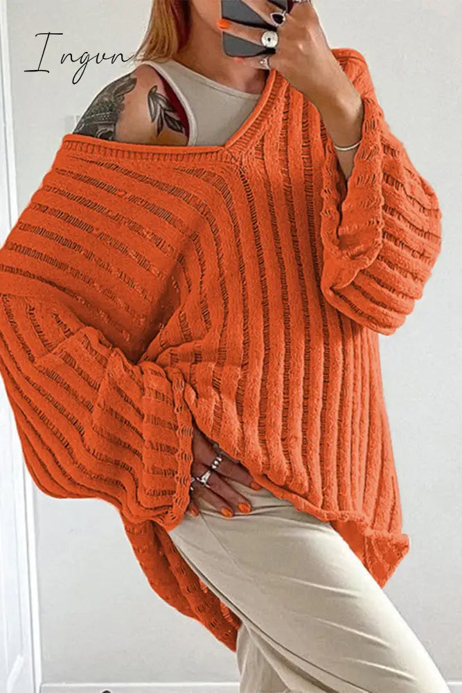 Ingvn - Casual Solid Patchwork V Neck Tops