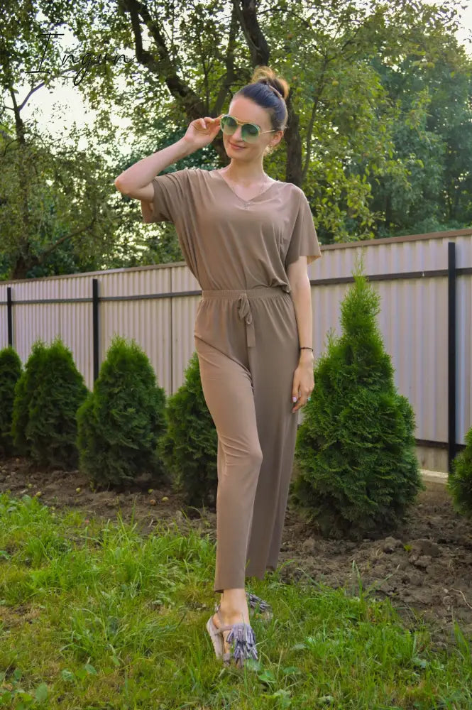 Ingvn - Female Home Clothes 2 Pieces Set Lady Home Suit Summer Women Lounge Wear Autumn Loose Homewear Suit for Women Pajamas Pants Set