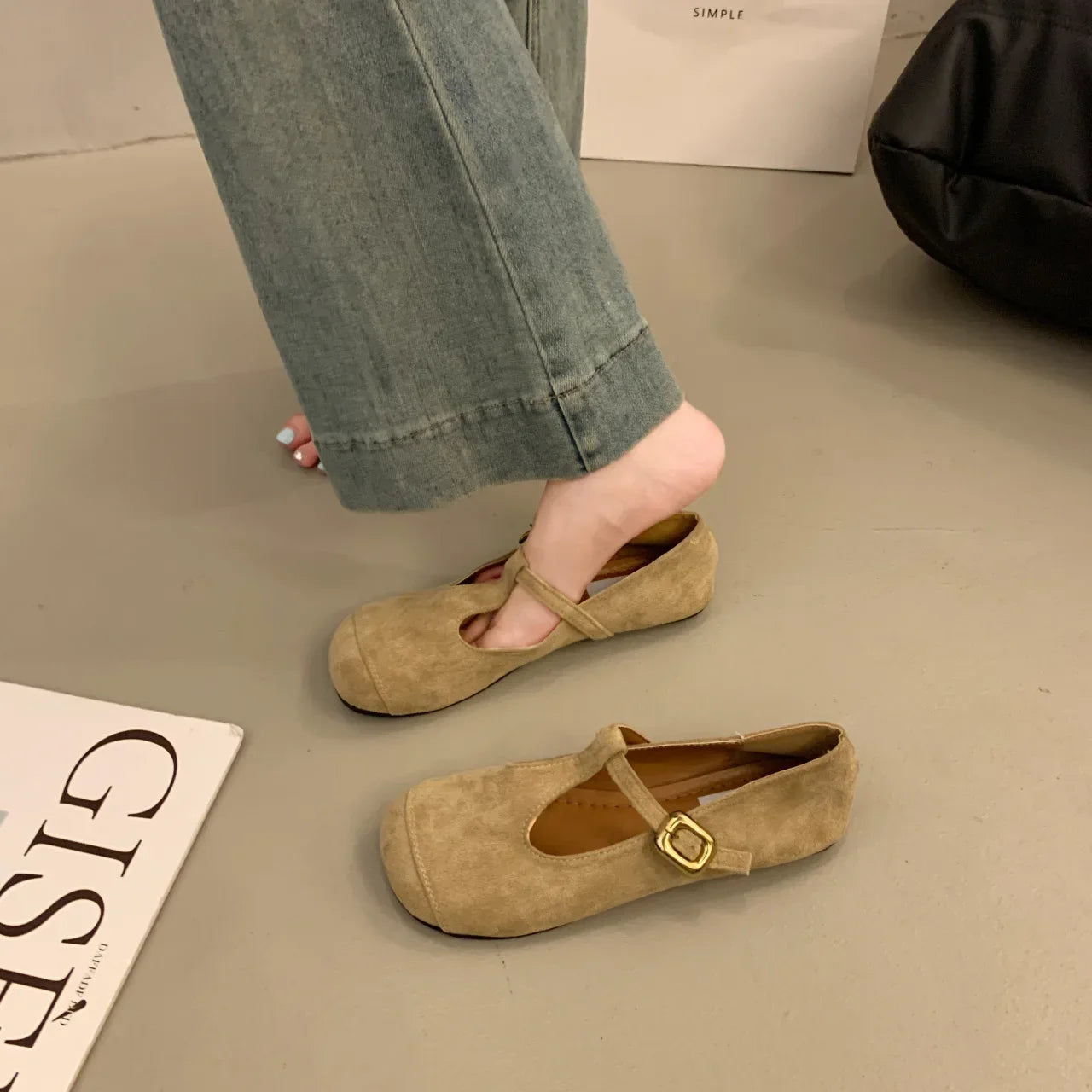 Leopard Women Shoes Flats Mary Jane Walking Casual Spring Fashion Woman Dress Buckle Retro Single Shoes Zapatillas De Muje