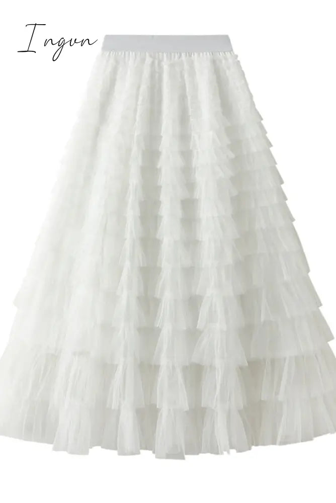 Ingvn - Make a Royal Statement with this Elastic Waist Tulle Skirt