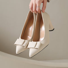 35-45 size plus size women's shoes with skirt temperament thick heel high heels new small fragrant style shoes spring and autumn
