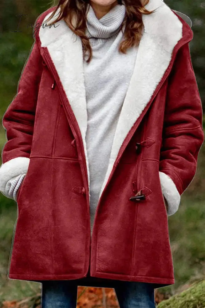 Ingvn - Casual Solid Patchwork Pocket Hooded Collar Outerwear(9 Colors)