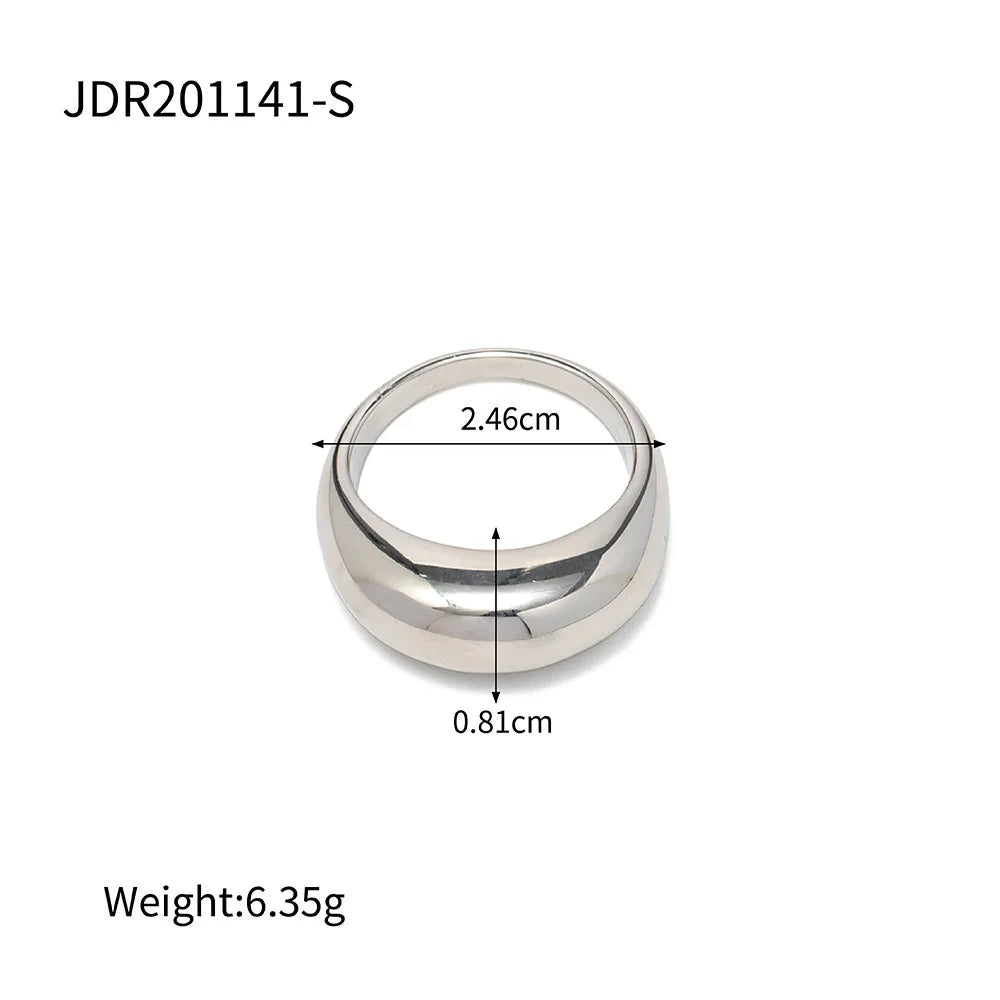 INGVN  Fashion Stainless Steel Waterproof Open Ring Personality Charms PVD Real Gold 18K Plated Trendy Jewelry for Women