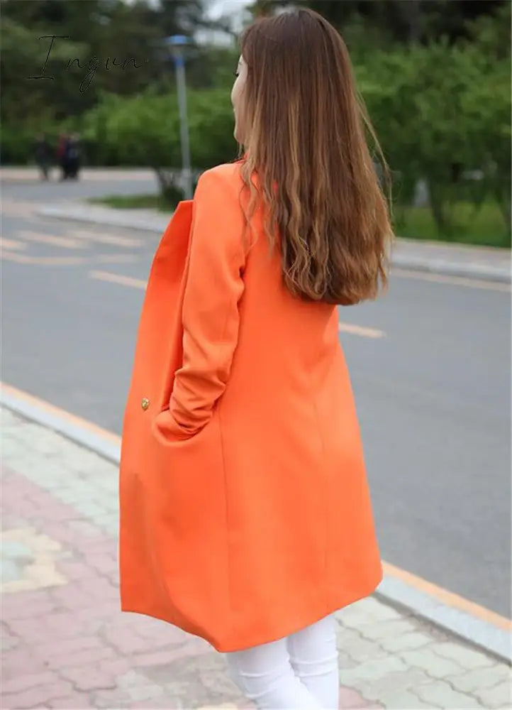 Ingvn - Spring Autumn Blazers Women Small suit Plus size Long sleeve jacket Casual tops female Slim Wild Blazers Windbreaker coat