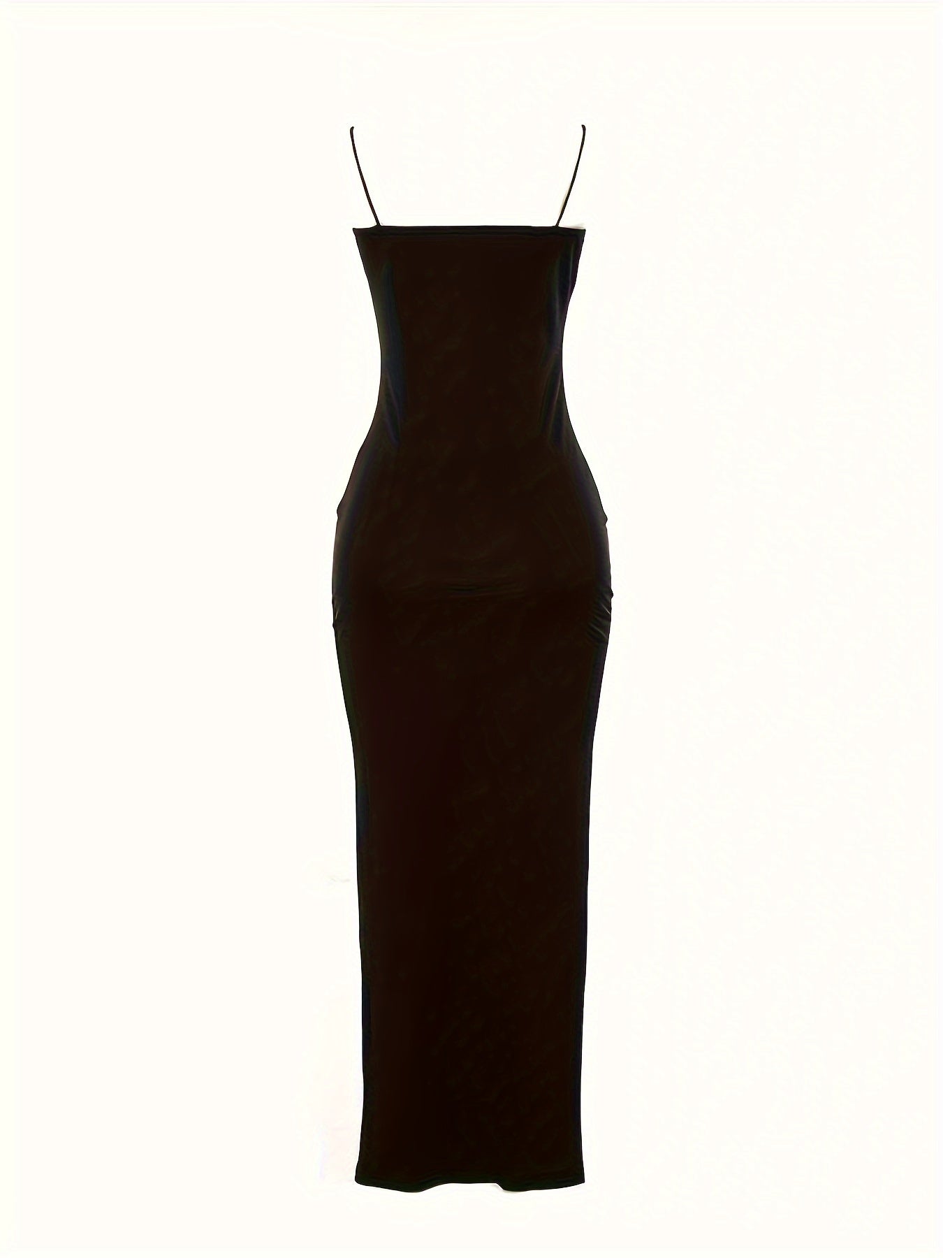 Long Sleeveless Spaghetti Strap Bodycon Dress - Sexy Solid Color Micro Elasticity Semi-Sheer Slingback Party Dress for Women - Perfect for Club, Wedding, Evening, Occasion, Engagement, and Ceremony