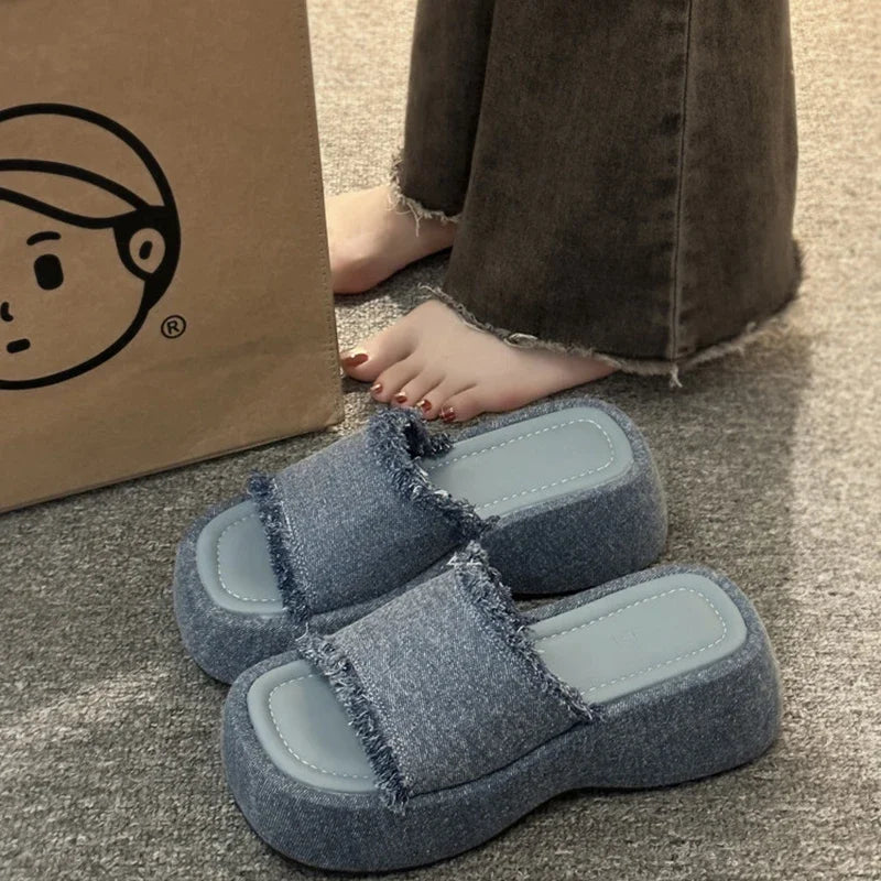 Ingvn  Summers Platform Women's Slippers Fashion Elegant Open Toe Wedges Shoes Ladies Casual Outdoor Beach Slides Sandalias Flip Flop