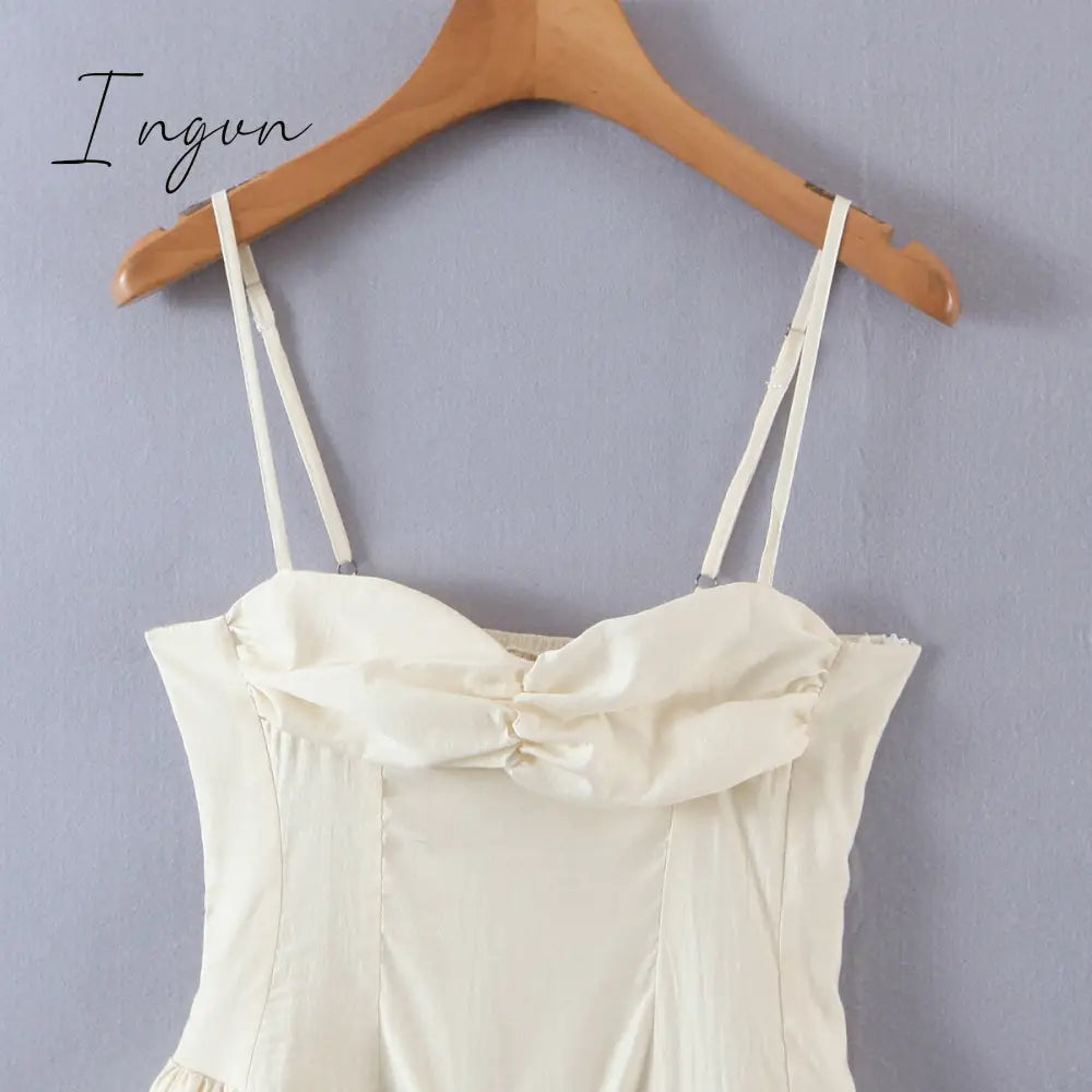 Ingvn - Summer mini dresses for women sexy outfits for woman elegant dress vintage cothes sundress casual ruched dress backless