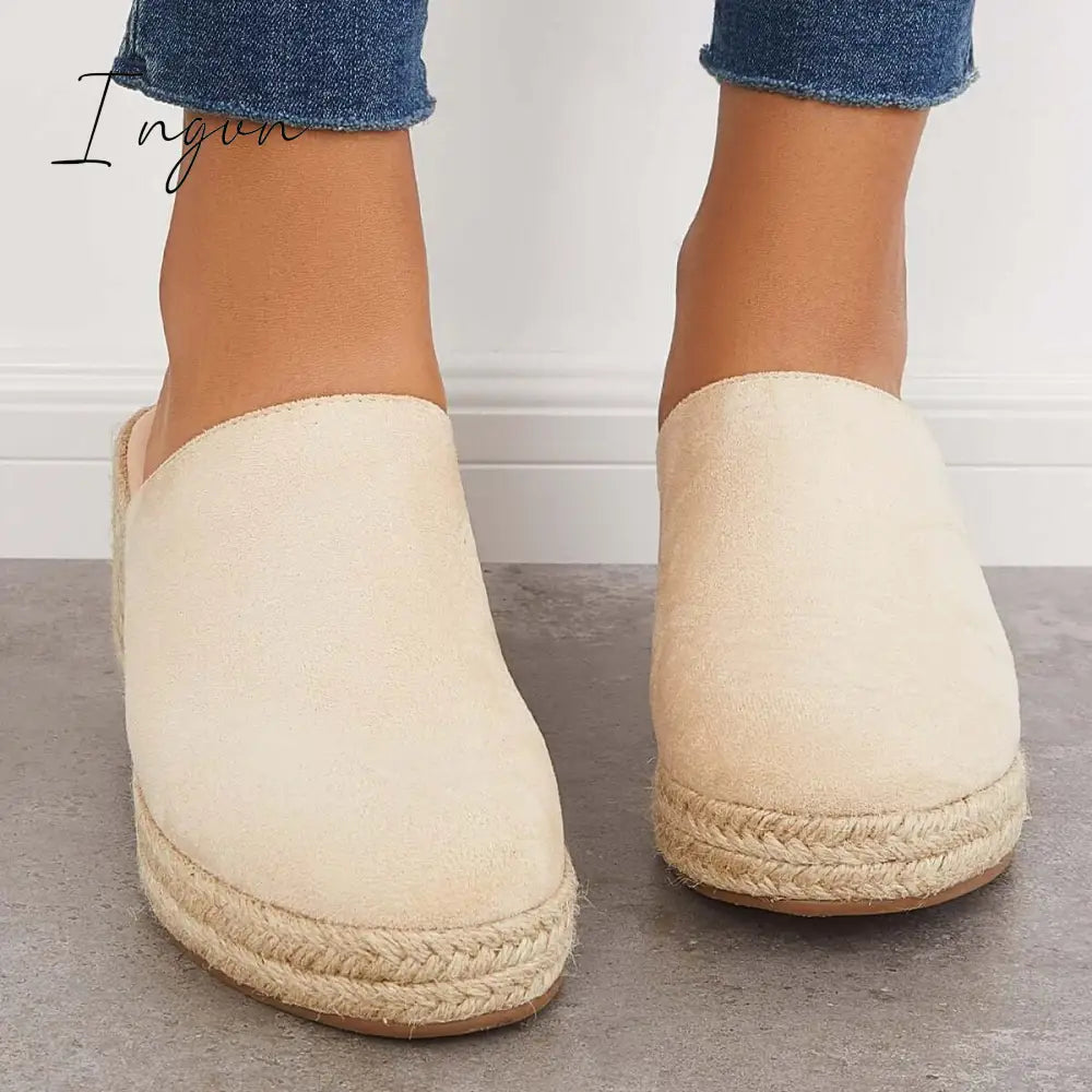 Ingvn - Espadrilles Mule Wedges Slip on Backless Sandals