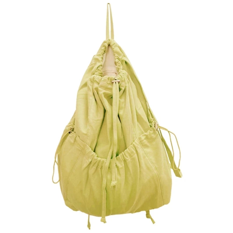 Ingvn  Fashion Ruched Drawstring Backpacks for Women Aesthetic Nylon Fabric Women Backpack Light Weight Students Bag Travel Female Bag