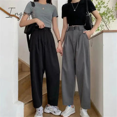 Ingvn - Classic Trendy Ankle Length Straight Pants