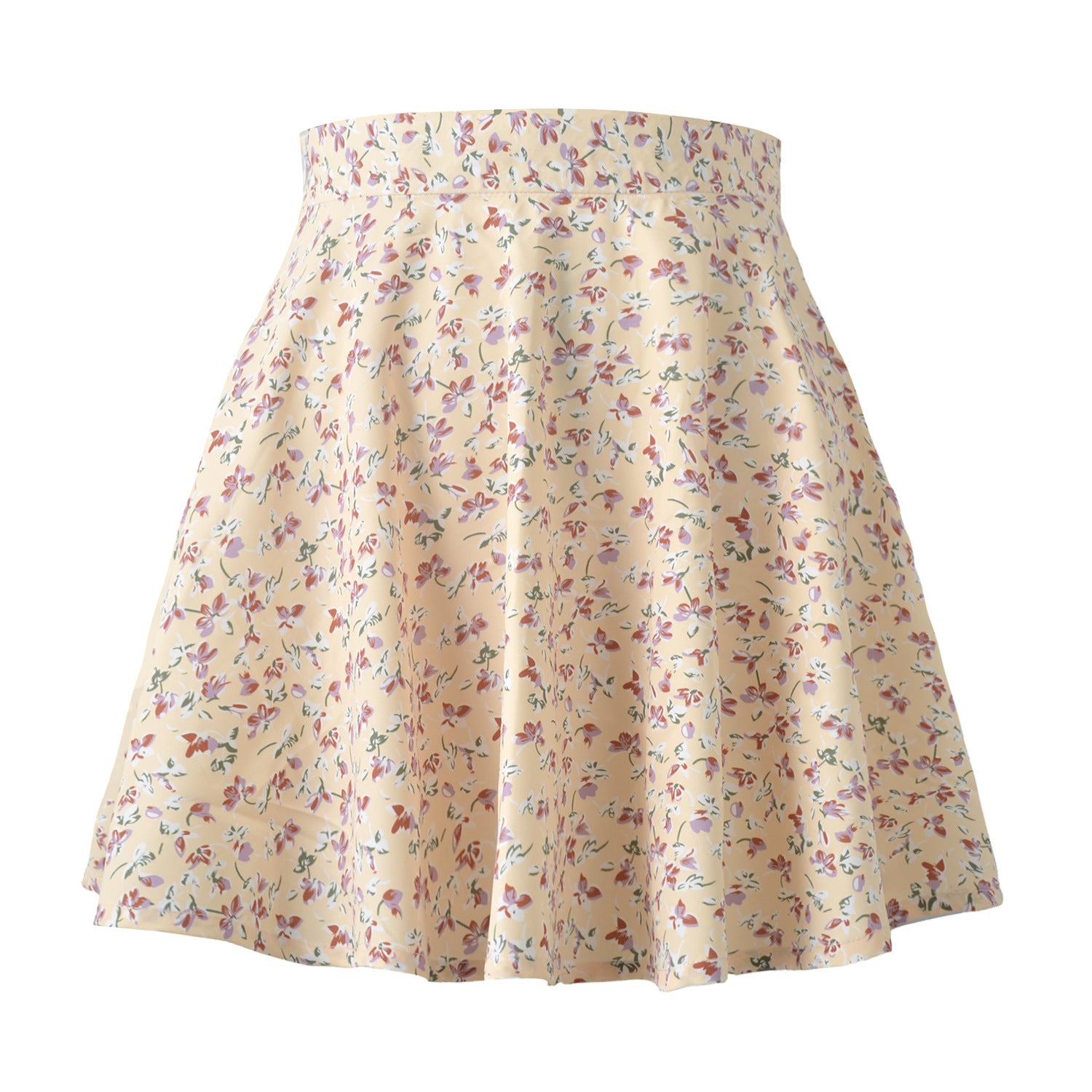 Women's European and American Floral Skirt High Waist Umbrella Skirt Invisible Zipper Chiffon Printed Skirt for Women
