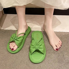 Flat Slides Shoes Summer Rubber Open Toe Home House Green Women's Slippers and Ladies Sandals White I Comfortable Elegan 39