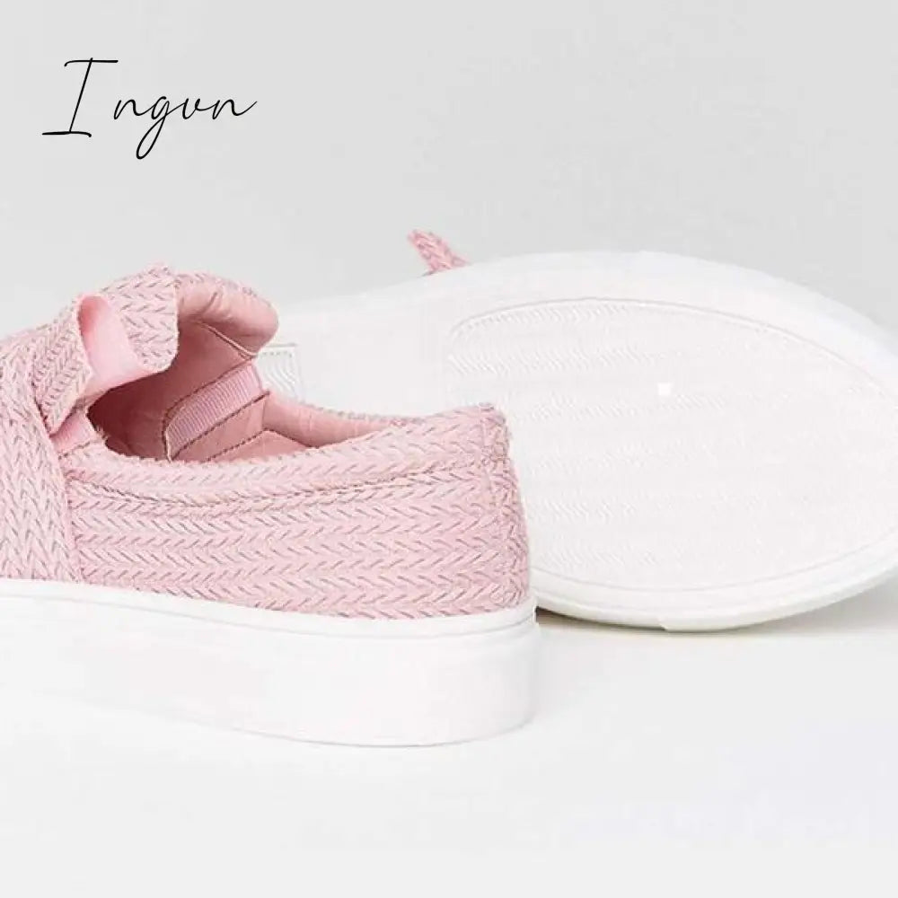 Ingvn - Women Knitted Twist Slip On Sneakers