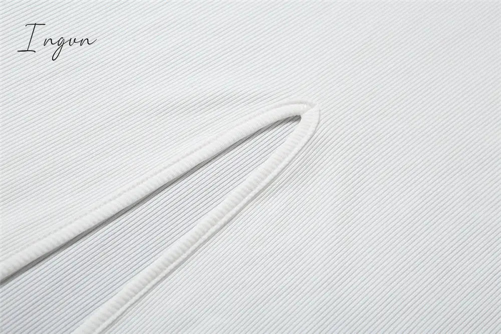 Ingvn - Summer Dresses For Women Elegant White Cut Out Maxi Dresses For Women Spaghetti Strap Backless Sexy Beach Dress Boho Long Summer Dress Party Wear