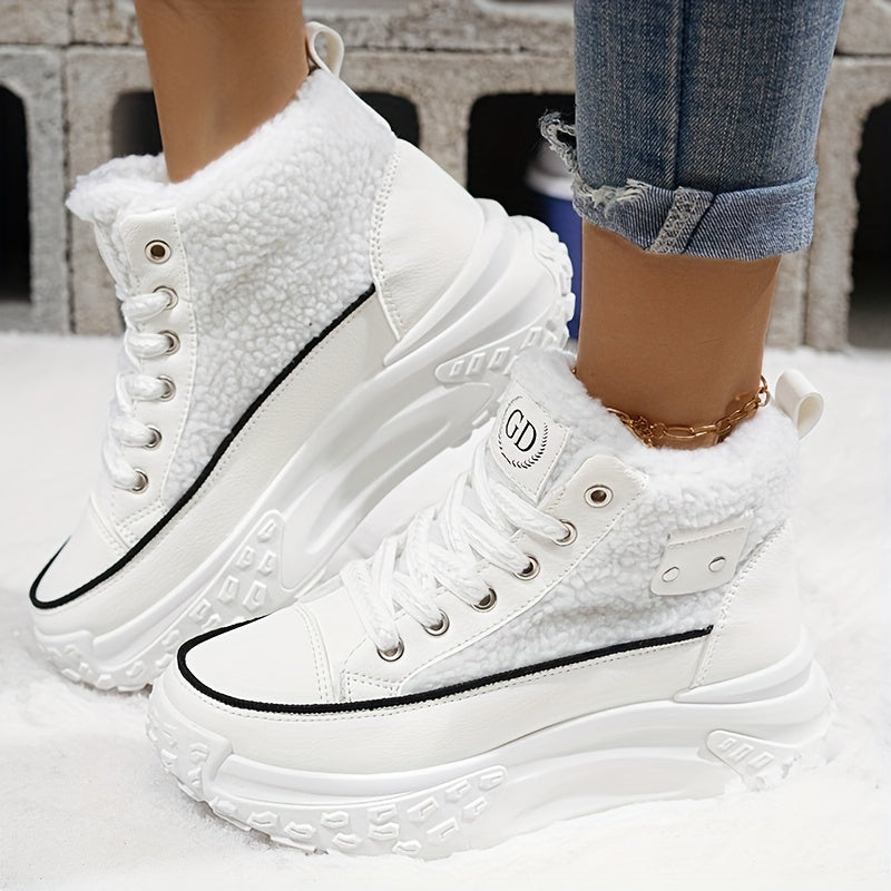 Women's Winter Thick Bottom Short Boots, Insulated Shoes With Low Heel, Perfect For Casual Outdoor Wear