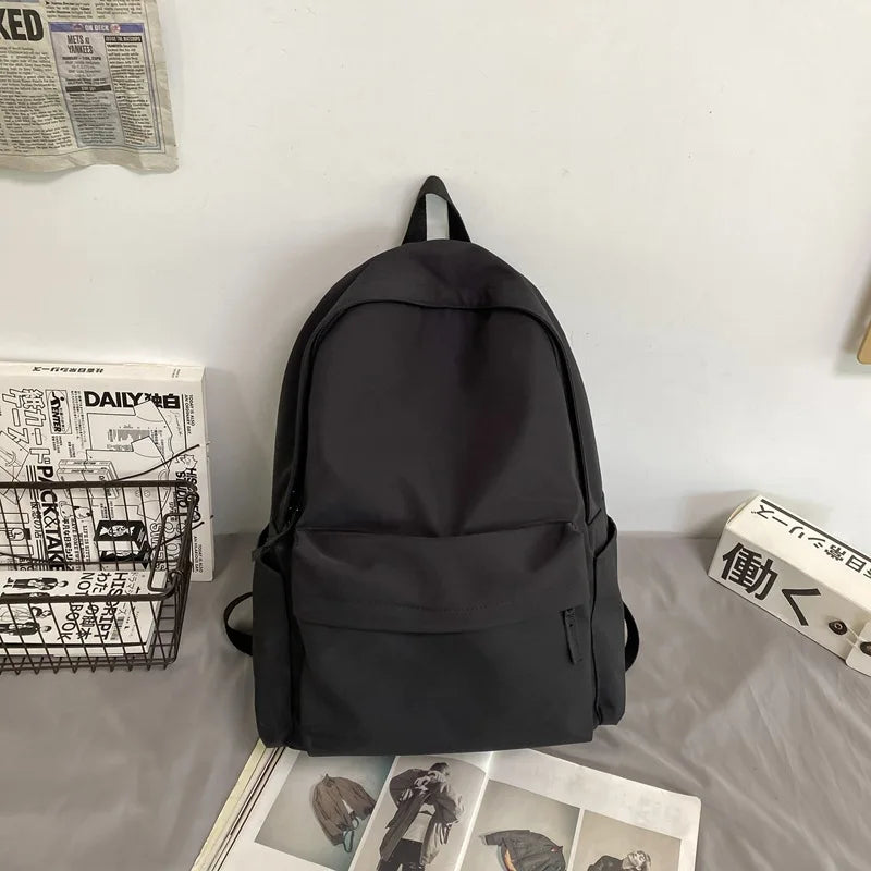 Ingvn  Nylon Versatile Backpack Large Capacity School Student Backpack Washable Waterproof Computer Bag Unisex