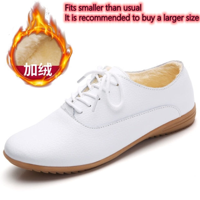 GHJIOL 2026 Spring Women Oxford Shoes Ballerina Flats Shoes Women Genuine Leather Shoes Moccasins Lace Up Loafers Zapatos Mujer