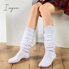 Ingvn - Japan Slouch Socks Loose Boots Stockings Lolita Sweet Girl Leg Warmers Knitted Foot Cover Warmer Socks Lengthen Heap Heap Socks