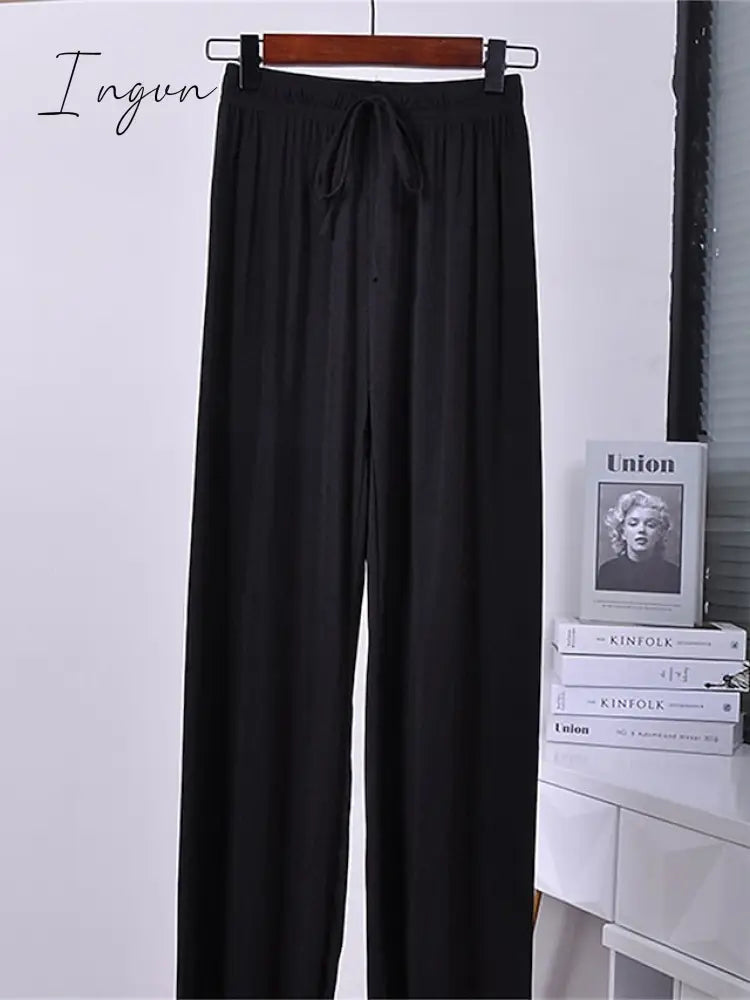 Ingvn - Women's Wide Leg Chinos Pants Trousers Black Pink Beige Streetwear Lightweight Casual Outdoor Causal Daily Full Length Comfort Plain S M L XL 2XL