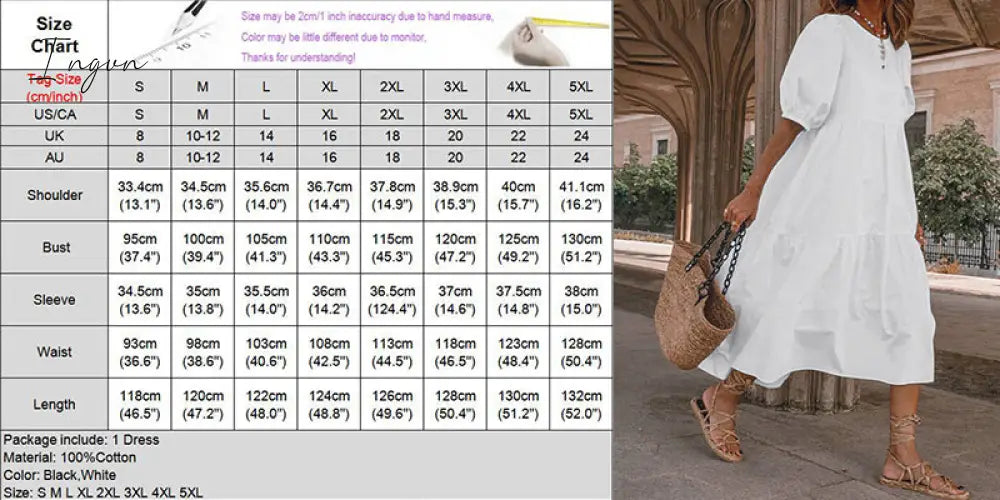 Ingvn - Summer Dress Elegant Party Mid-Calf Dress Women'Summer Sundress Bohemian Beach Sundress Casual Vestido Plus Size