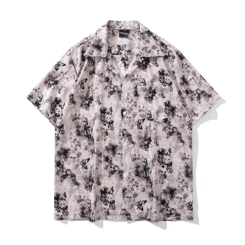 Butterfly Hawaiian Shirts Men Women Summer Beach Shirts Short Sleeve