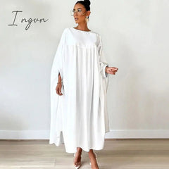 Ingvn - African Dress For Women Boubou Africain Femme Solid Color Dashiki Clothes Long Sleeve Ankara Dresses Girl Party Dress