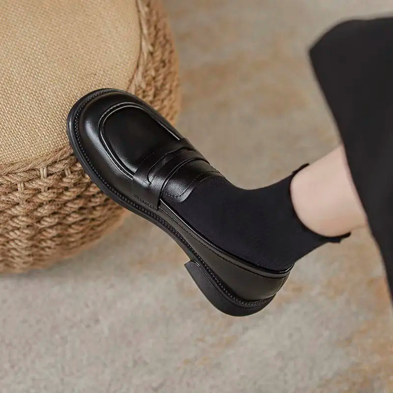 Woman Pumps Loafers Punk Round Toe Shoes for Women Stylish Genuine Mark E Trend Wholesale Footwear on Offer Casual Lastest
