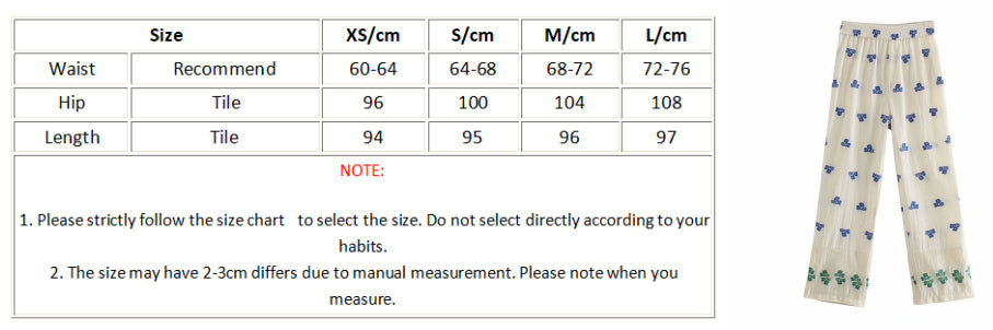 Voguable  Cotton Linen Beige Folk Vintage Sleeveeless Women Sets Casual Crop Top Wide Leg Slip Pants Suits Summer Floral Sets