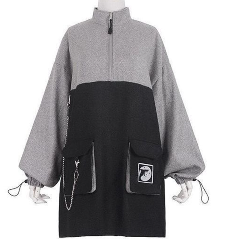 Gothic Girl High Waist Punk Mini Dress Vintage Women Dress Long Sleeve Hat Collar Fashion Sexy Lolita Black Dress Plus Size