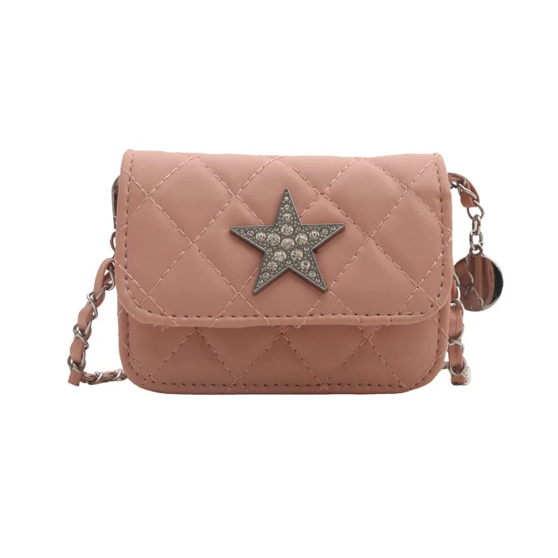 Ingvn  Fashion Star Women's Small Square Shoulder Bag Sewing Thread Female Crossbody Bags Simple Chain Ladies Retro Tote Purse Handbags