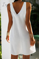 Ingvn - Casual Celebrities Solid Backless Vest Dress Dresses