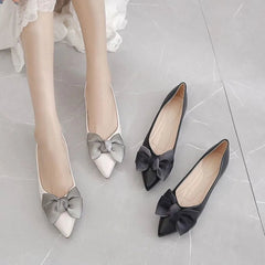 Square Toe Kawaii Flat Flats Shoes for Woman with Bow Women's Summer Footwear Loafers Cute on Promotion Discount 39 Stylish