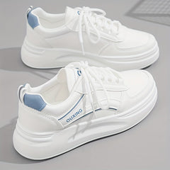 Women's Platform Sneakers, Casual Lace Up Outdoor Shoes, Comfortable Low Top Skate Shoes
