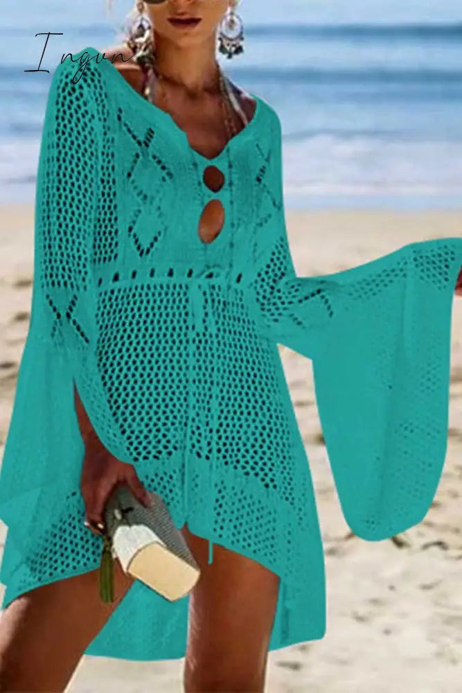 Ingvn - Hollow Knitted Beach Cover-up(4 Colors)