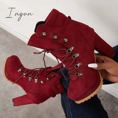 Ingvn - Non Slip Chunky Platform High Heel Boots